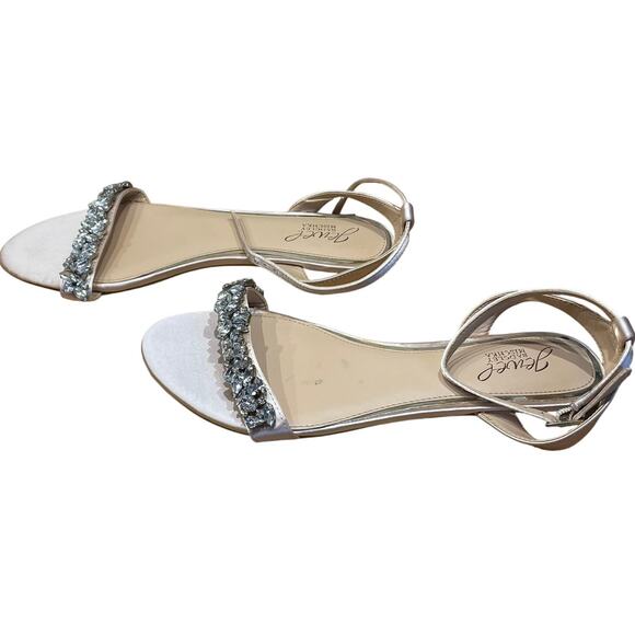 Jewel Badgley Mischka Ohara Minimalist Crystal Adorned Flat Size 7.5 New No Box - Picture 4 of 7